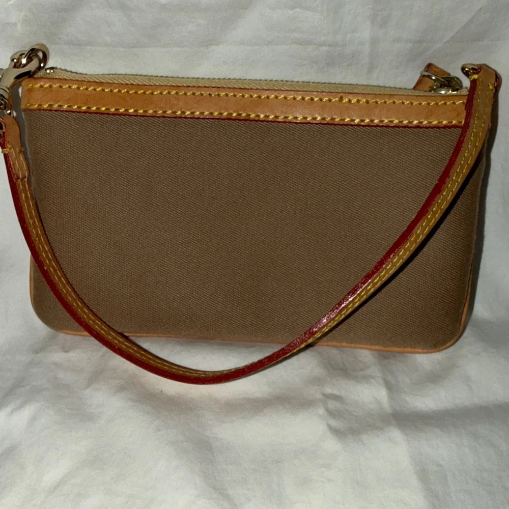 Dooney & Bourke Tan and Brown Clutch/Wristlet - Picture 3 of 7